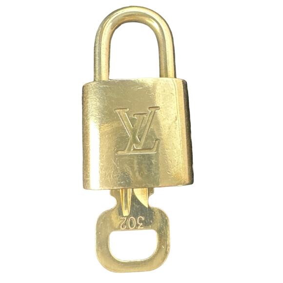 Louis Vuitton Authentic Brass Lock and Key  #302 Bag Lock Necklace Pendant - Picture 1 of 6